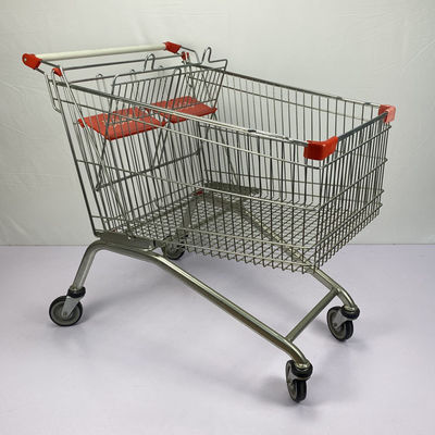 kopen 275L het Europese Karretje Carry Large Capacity Metal Cart van de Stijlsupermarkt met Vouwbare Dubbele Kindzetels online manufacture