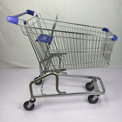 kopen Duitse de Kruidenierswinkel van de Stijl150l Grote Capaciteit One-Stop het Winkelen het Karretjepu Wielen van het Supermarktstaal met Blauwe Plastic Delen online manufacture