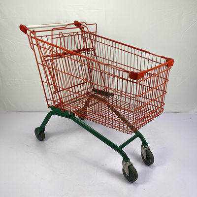 kopen 210L aangepaste Metaalsupermarkt het Winkelen Karretje Europese Type Rode en Groene Kleur online manufacture