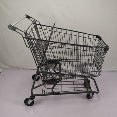 kopen 150L Grey Metal Shopping Trolley Zinc-het Staalboodschappenwagentje van de Poederdeklaag online manufacture