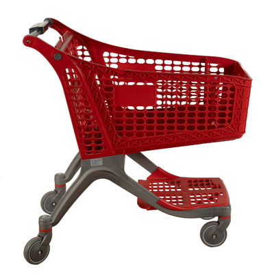 kopen Rood Al Plastic het Winkelen van de de Kruidenierswinkelopslag van de Karretje Lichtgewichtsupermarkt Boodschappenwagentje 220L online manufacture