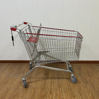 kopen 180L Grocery gegalvaniseerde Europese markt supermarkt trolley met munt slot online manufacture