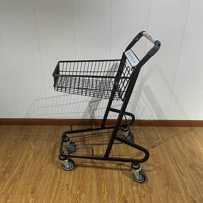 kopen Dubbellaagse winkelwagen met lichte metalen mand en 4-inch PU-wielen online manufacture