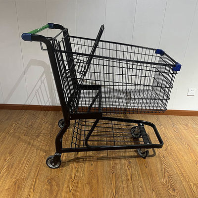 kopen Commerciële mesh body winkelwagen Amerikaanse stijl supermarkt trolley met cup holder online vervaardiging