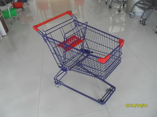 China Gemakkelijk de Draad van het Duwhandvat het Winkelen Karretje, het Winkelen Karretje Rode Plastic Delen met 4 wielen fabriek